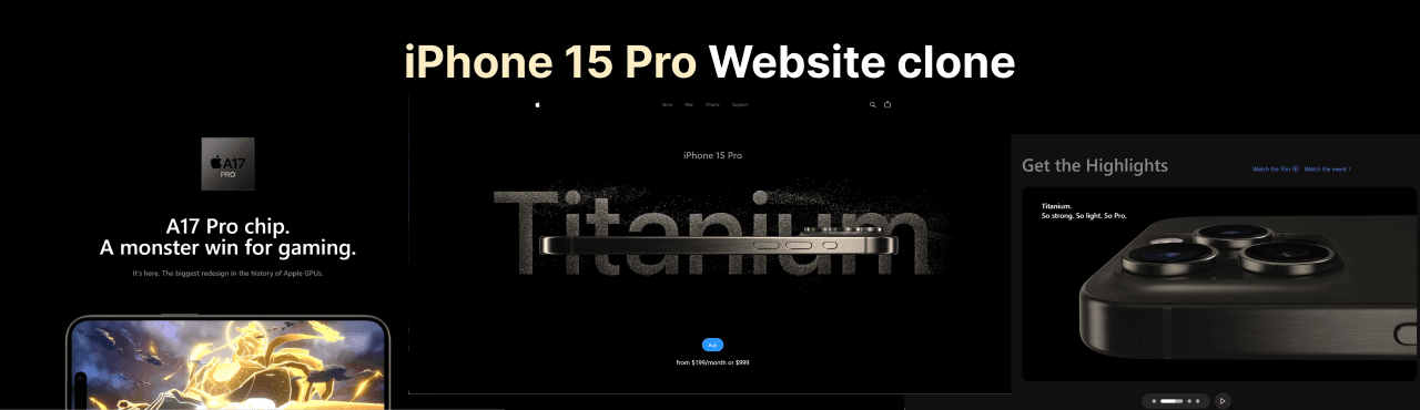 iPhone 15 Pro Website clone